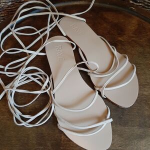 RAYE Collette Nude Gladiator Lace-Up Sandals 6.5 Boho Festival Beachy Revolve